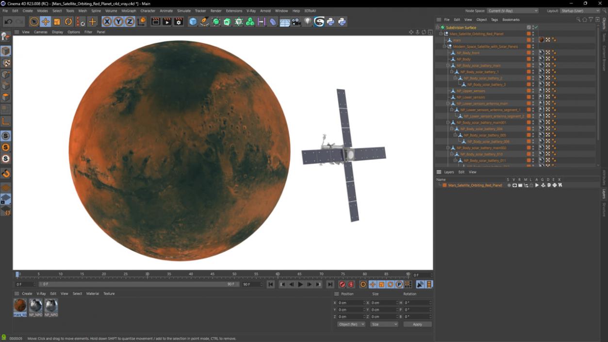 Mars Satellite Orbiting Red Planet 3D model