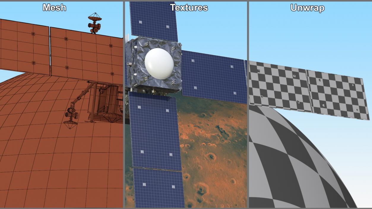 Mars Satellite Orbiting Red Planet 3D model