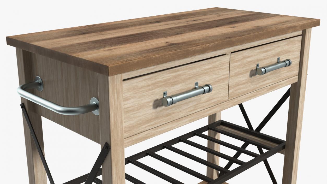 3D model Mobile Kitchen Table Wood