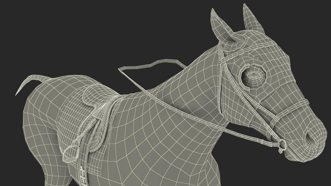 3D model Racehorse Gallop Pose Fur