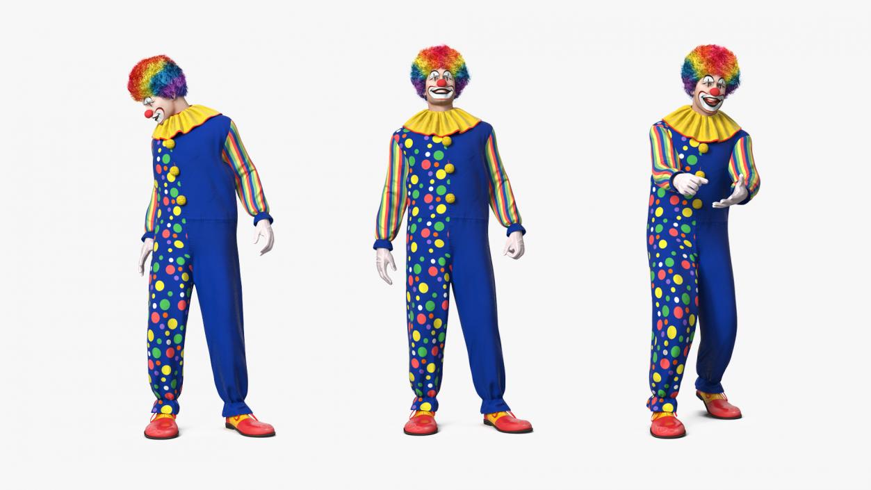 3D model Funny Clown Costume Rigged Fur