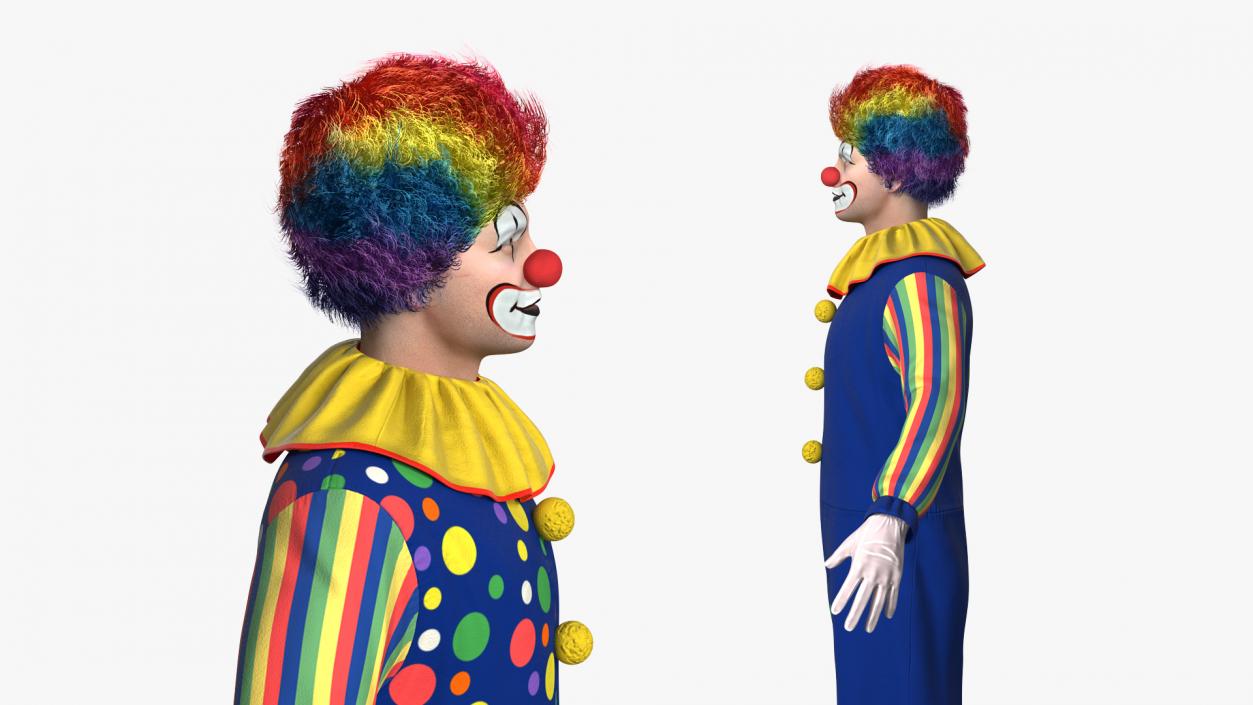 3D model Funny Clown Costume Rigged Fur
