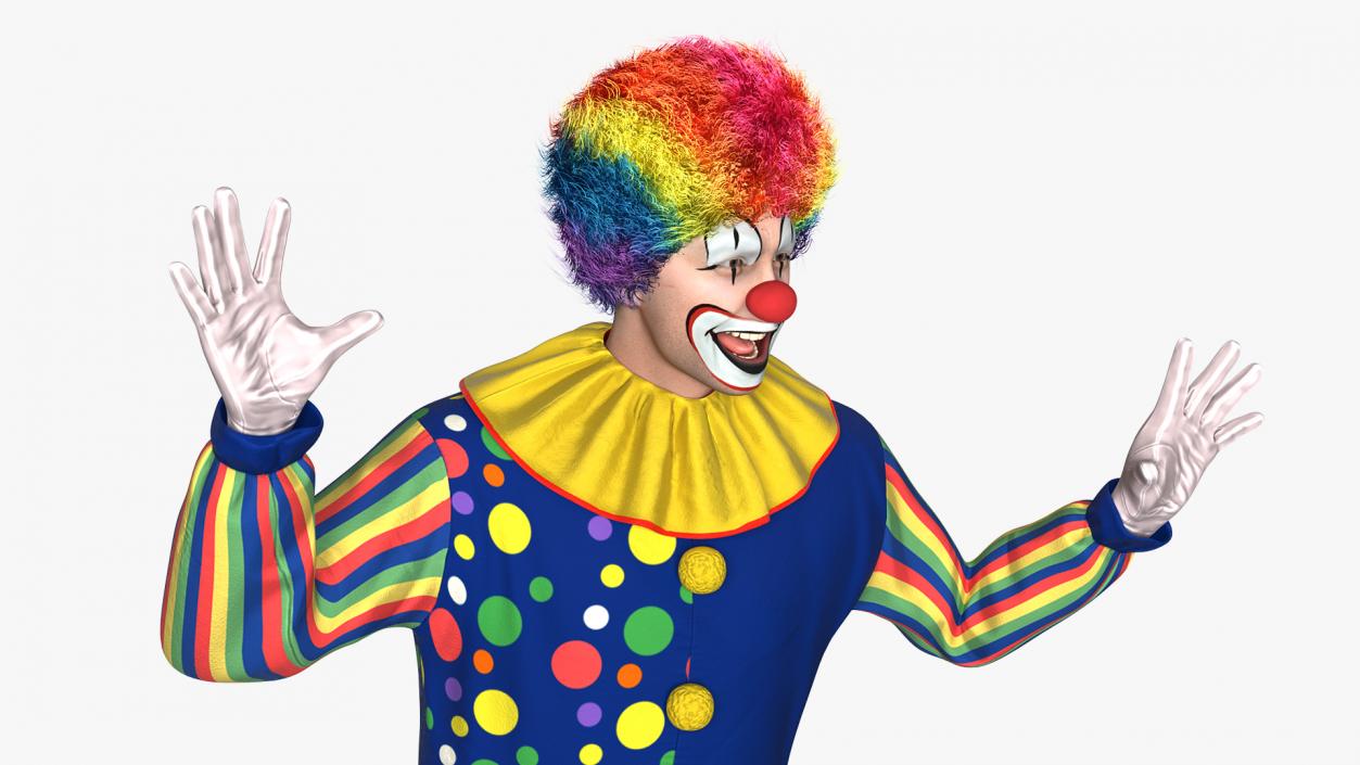 3D model Funny Clown Costume Rigged Fur