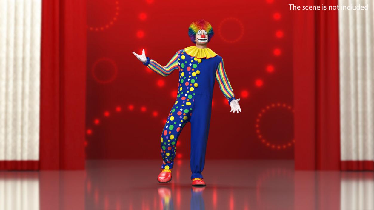 3D model Funny Clown Costume Rigged Fur