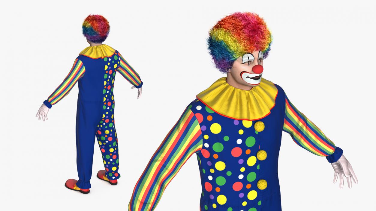 3D model Funny Clown Costume Rigged Fur