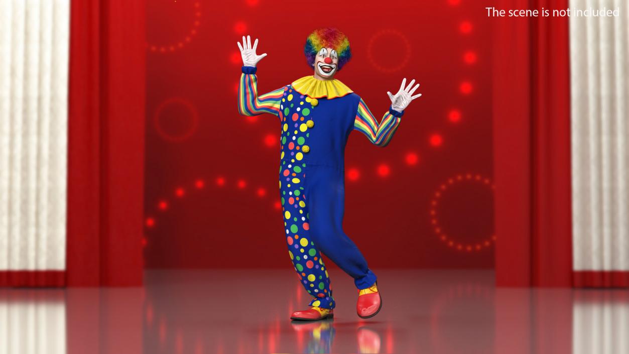 3D model Funny Clown Costume Rigged Fur