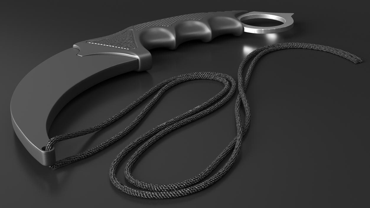 Tactical Karambit Knife Steel in Sheath 3D model