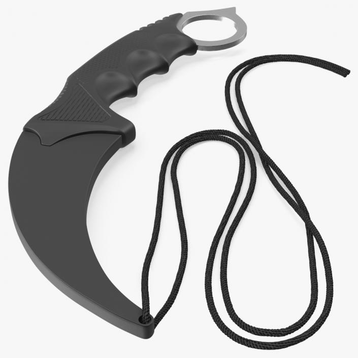 Tactical Karambit Knife Steel in Sheath 3D model