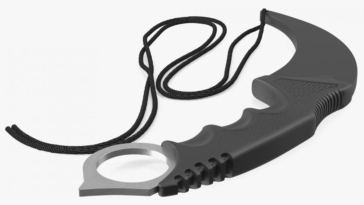 Tactical Karambit Knife Steel in Sheath 3D model