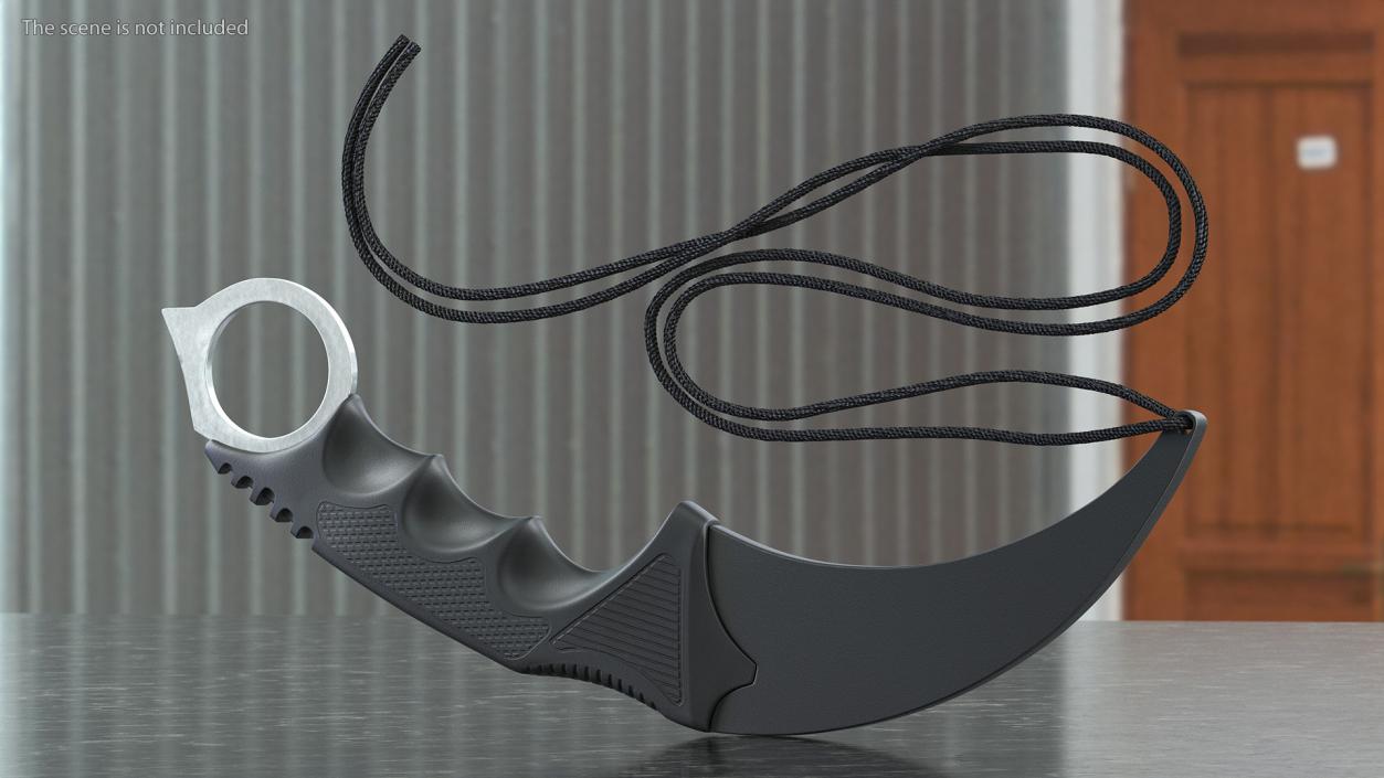 Tactical Karambit Knife Steel in Sheath 3D model