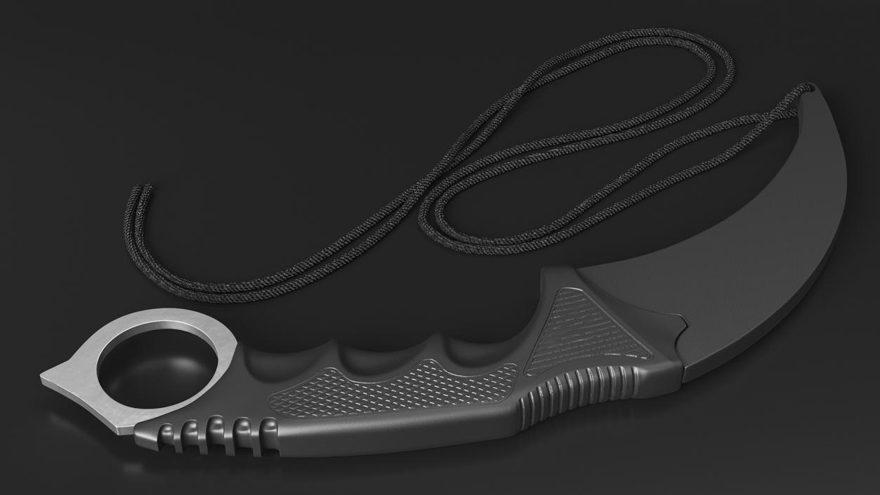 Tactical Karambit Knife Steel in Sheath 3D model