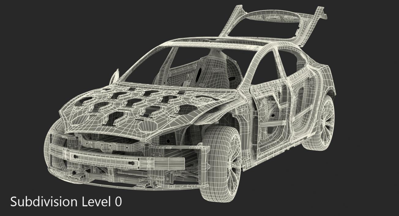 3D Tesla Model S Frame and Chassis Rigged model