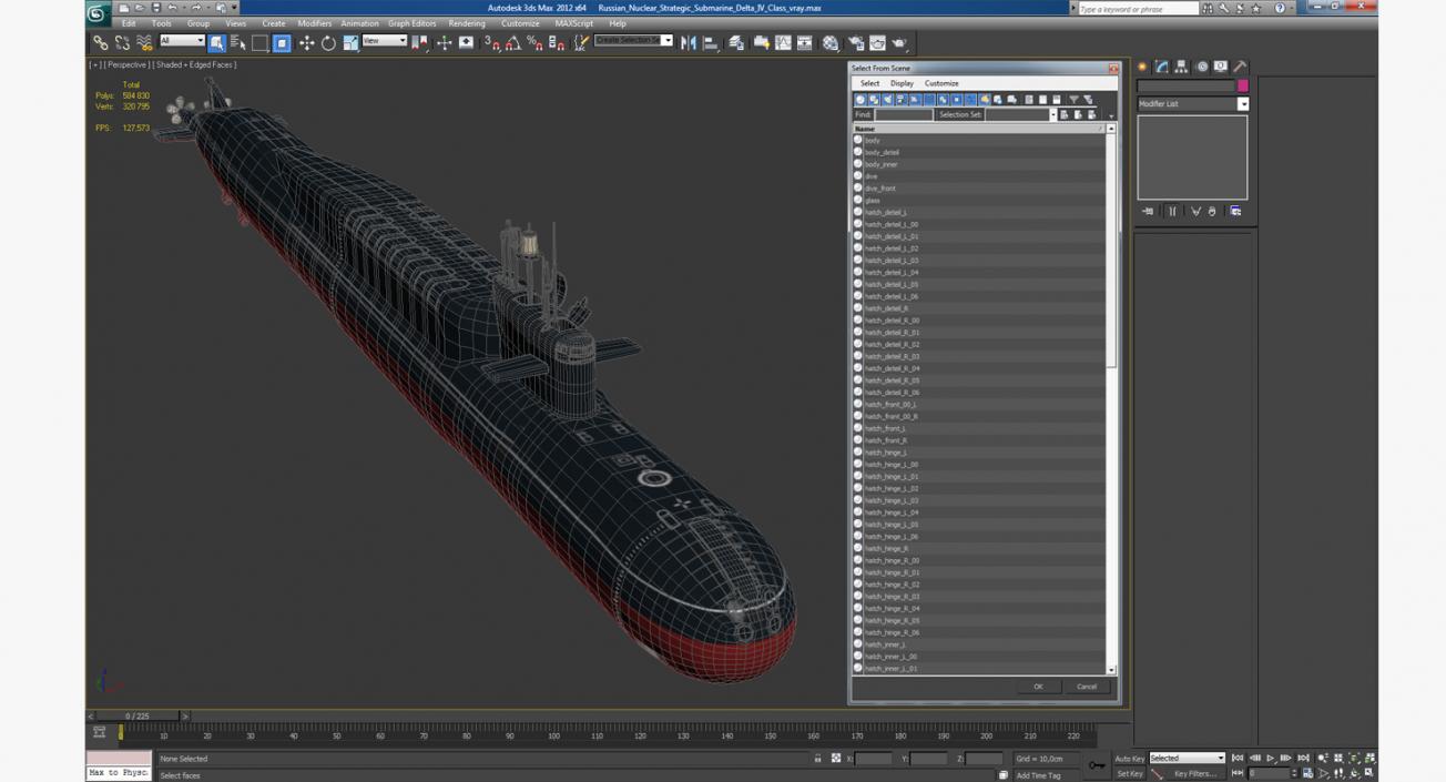 3D model Russian Nuclear Strategic Submarine Delta IV Class