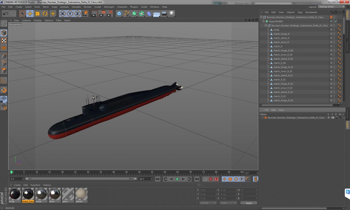 3D model Russian Nuclear Strategic Submarine Delta IV Class