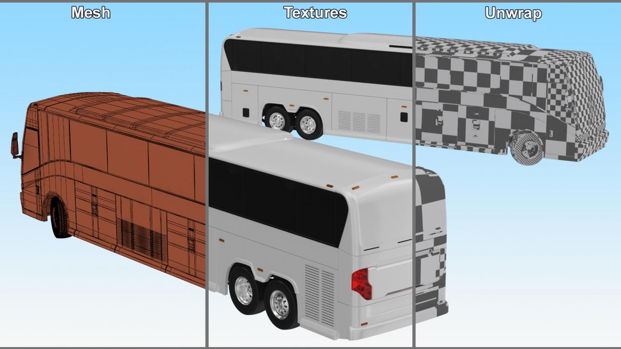 3D model Charter Bus Rigged 2