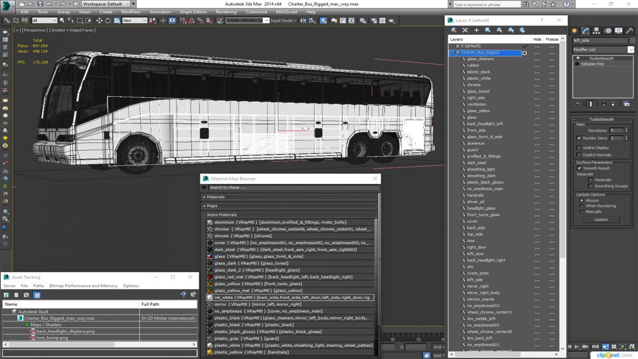 3D model Charter Bus Rigged 2