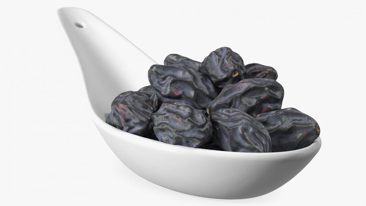 Black Raisins in a Spoon 3D model