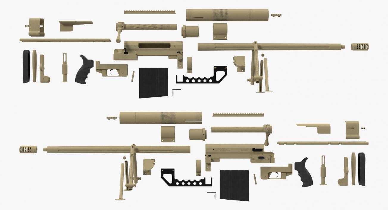 3D Long Range Rifle CheyTac M200 Desert