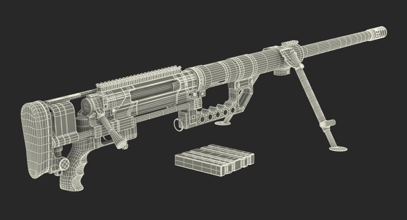 3D Long Range Rifle CheyTac M200 Desert