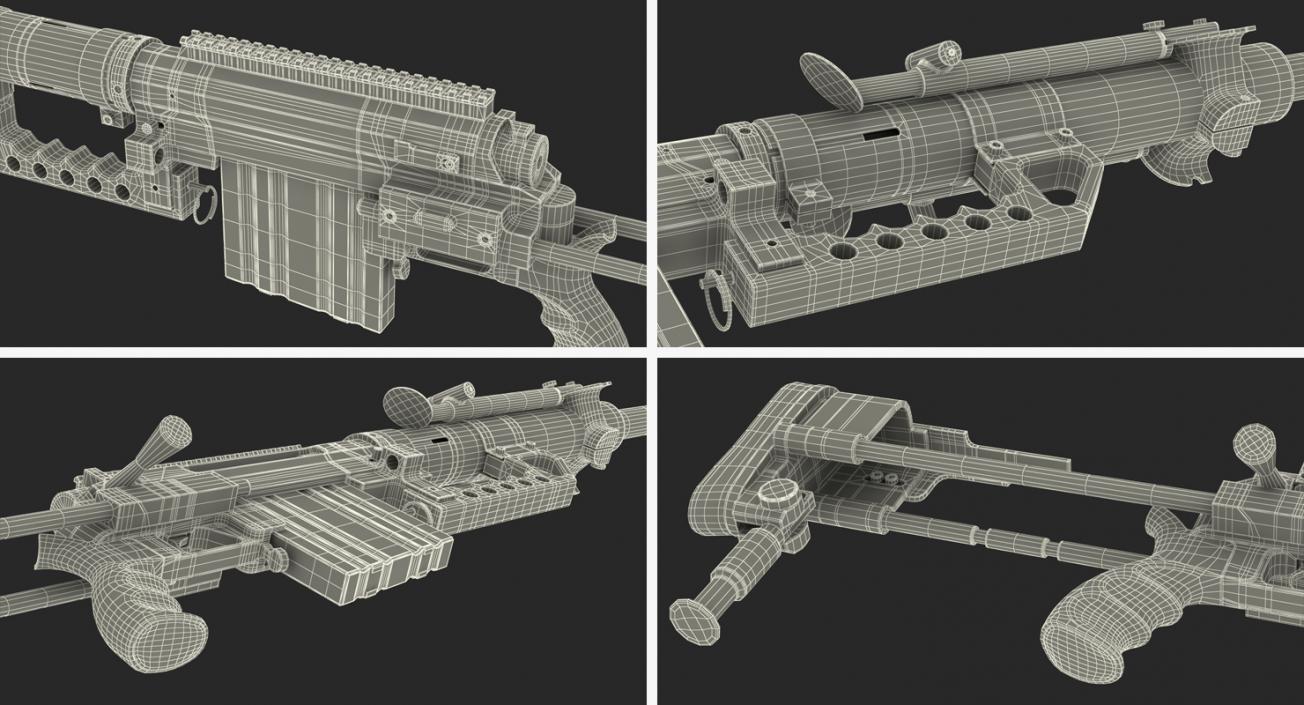 3D Long Range Rifle CheyTac M200 Desert