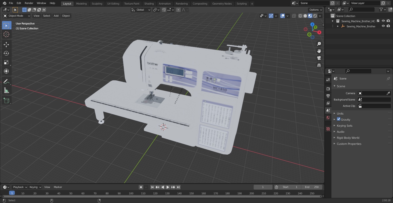 Sewing Machine Brother HC1850 3D model