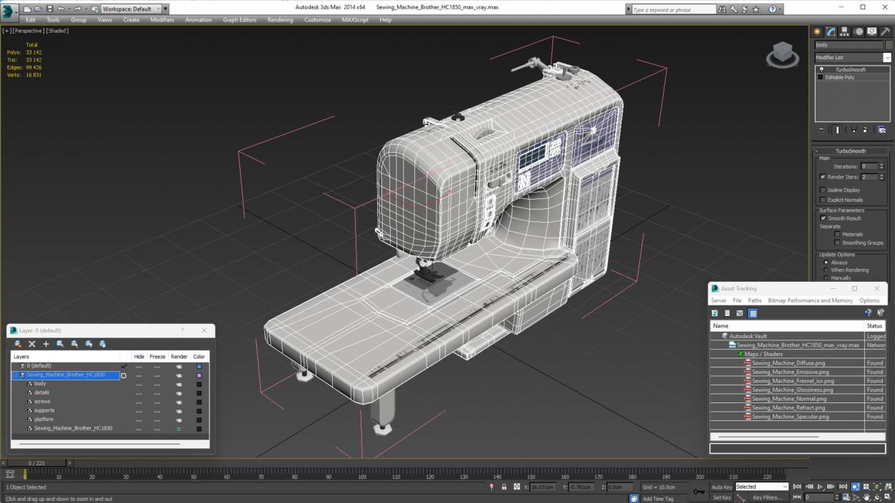 Sewing Machine Brother HC1850 3D model