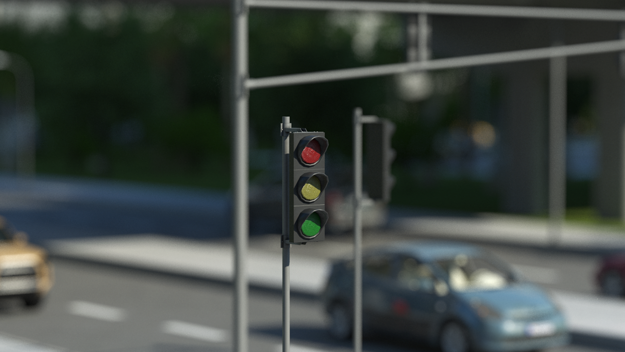 3D Highway Road Signs and Attributes model