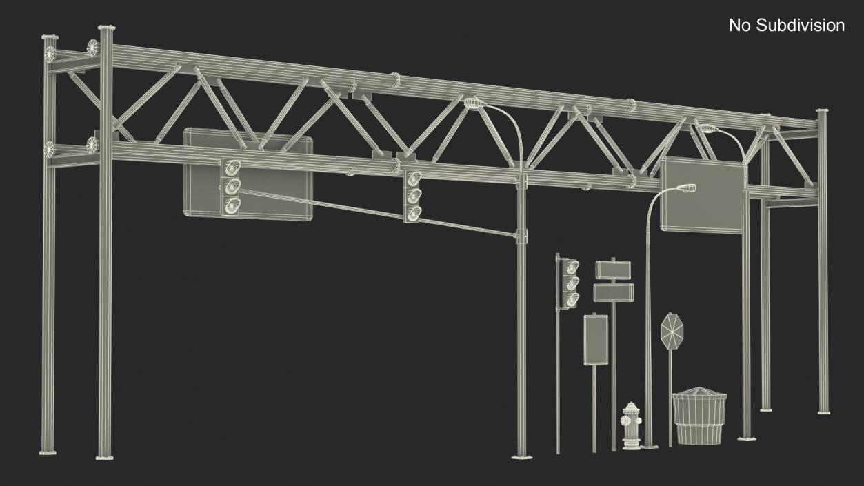 3D Highway Road Signs and Attributes model