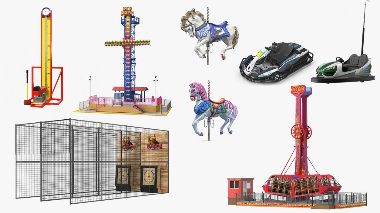 Amusement Park Attractions Collection 3 3D model