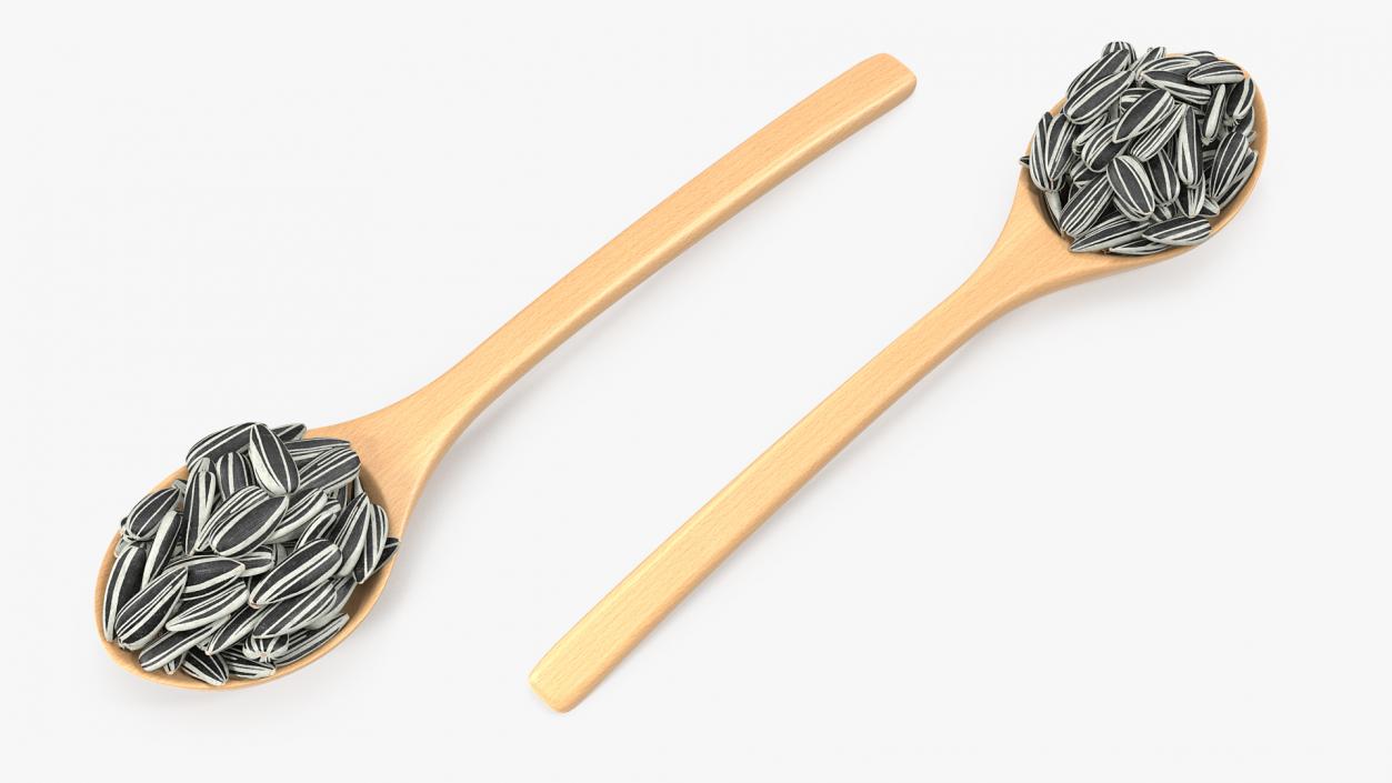 3D Wooden Spoon with Striped Sunflower Seeds