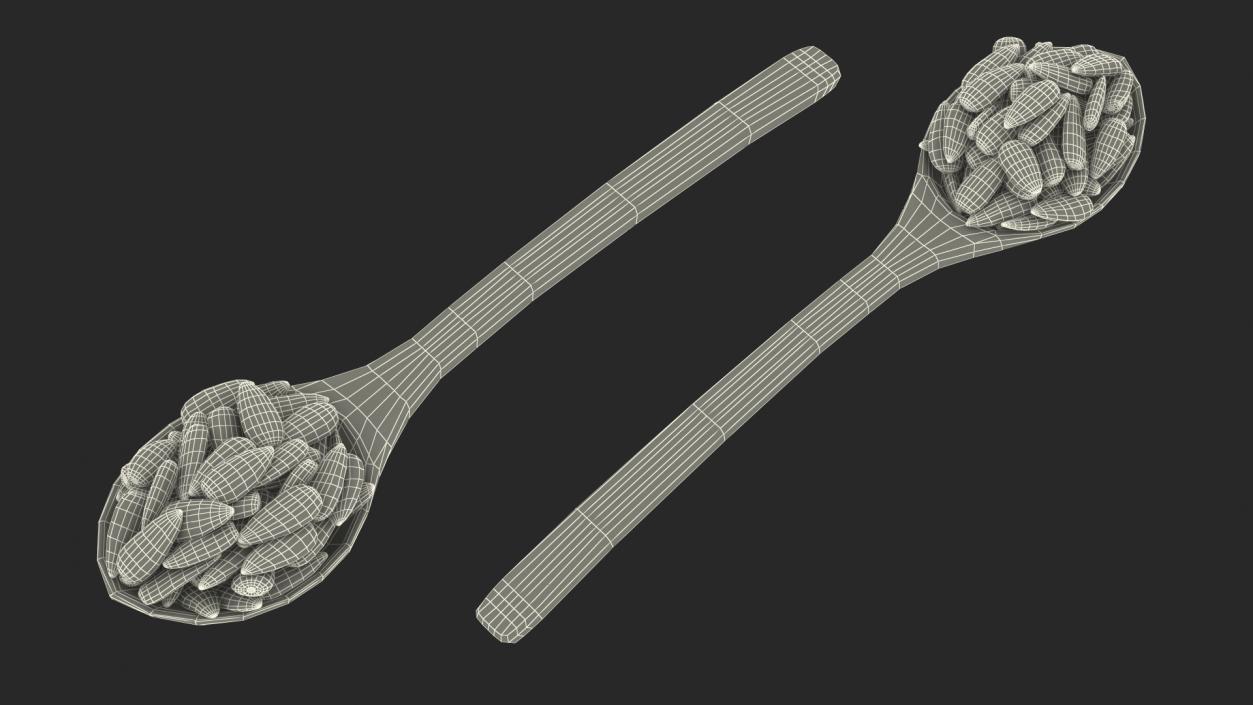 3D Wooden Spoon with Striped Sunflower Seeds