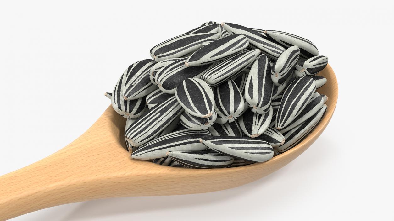 3D Wooden Spoon with Striped Sunflower Seeds