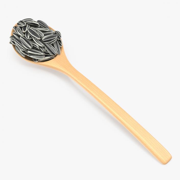 3D Wooden Spoon with Striped Sunflower Seeds