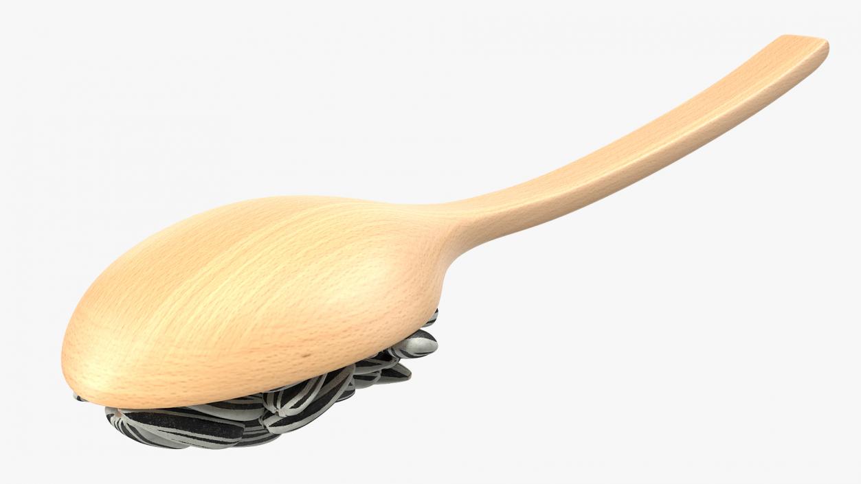 3D Wooden Spoon with Striped Sunflower Seeds