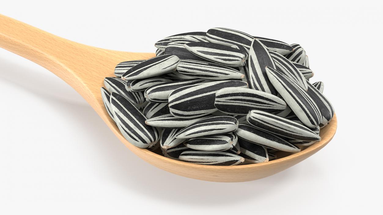 3D Wooden Spoon with Striped Sunflower Seeds