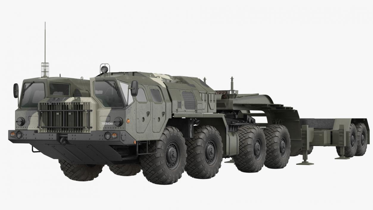 3D MAZ 74106 with Trailer Camouflage model