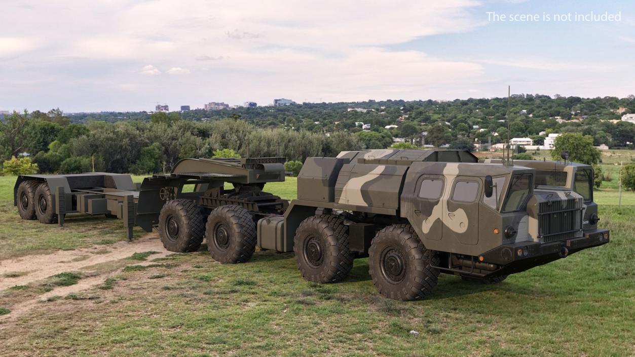 3D MAZ 74106 with Trailer Camouflage model