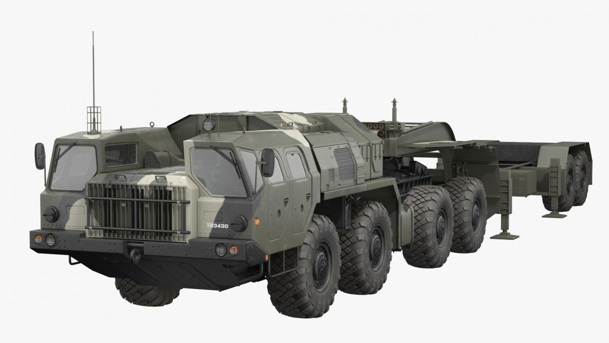 3D MAZ 74106 with Trailer Camouflage model