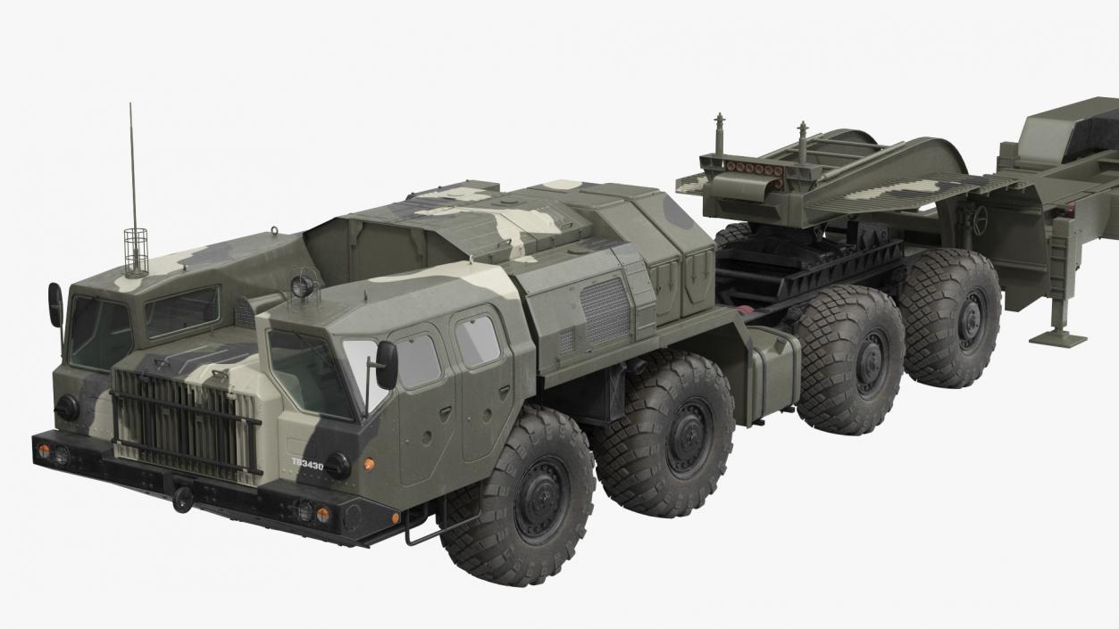 3D MAZ 74106 with Trailer Camouflage model