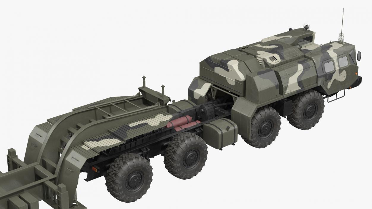 3D MAZ 74106 with Trailer Camouflage model