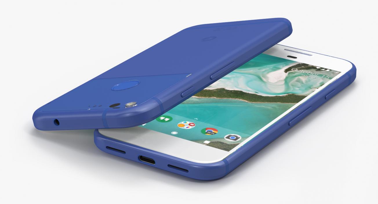 3D model Google Pixel Phone Really Blue