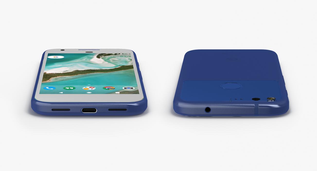 3D model Google Pixel Phone Really Blue