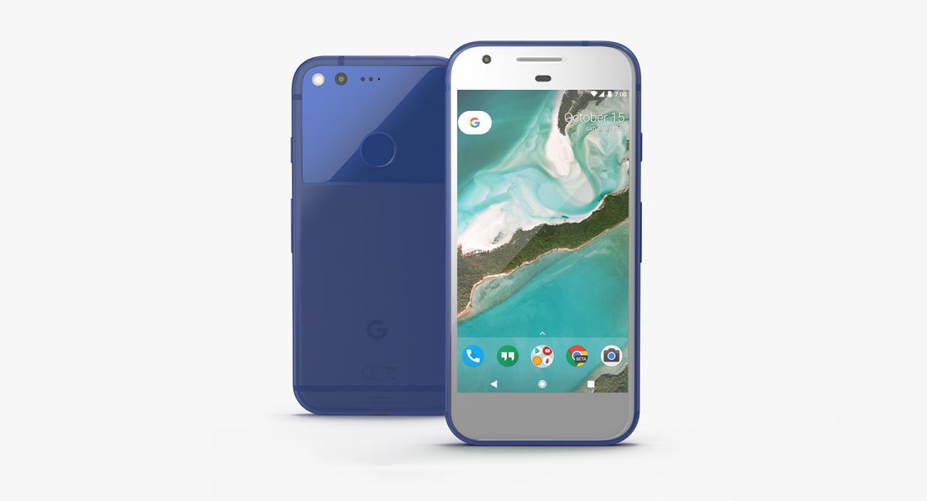 3D model Google Pixel Phone Really Blue