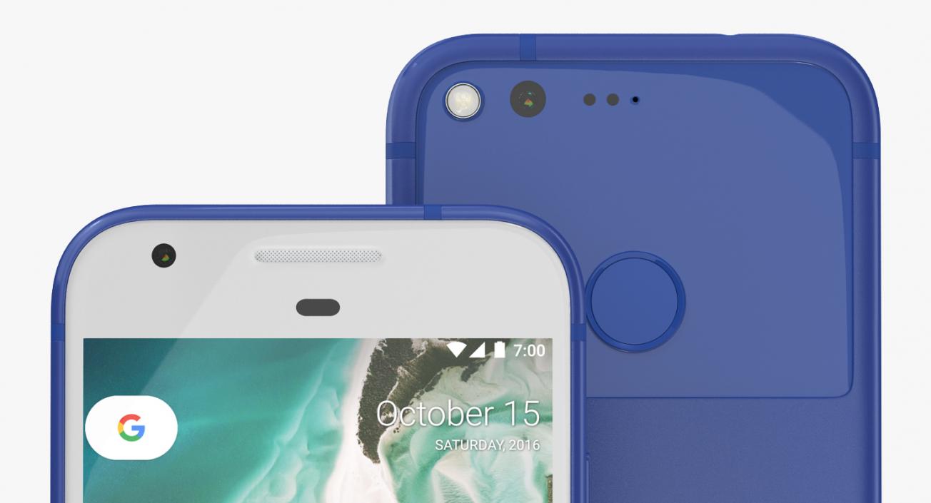 3D model Google Pixel Phone Really Blue