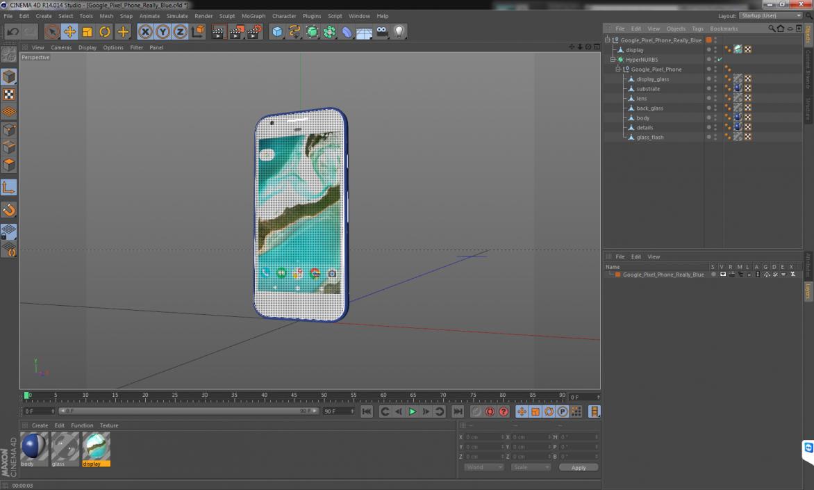 3D model Google Pixel Phone Really Blue