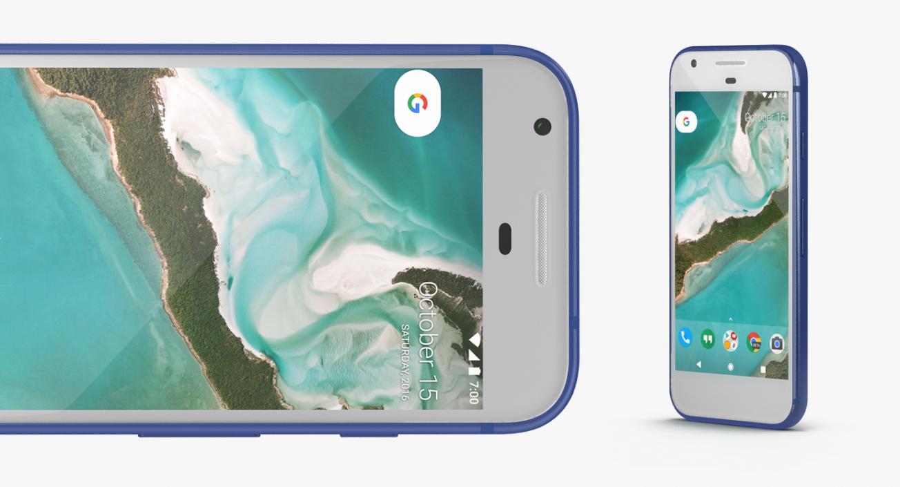 3D model Google Pixel Phone Really Blue