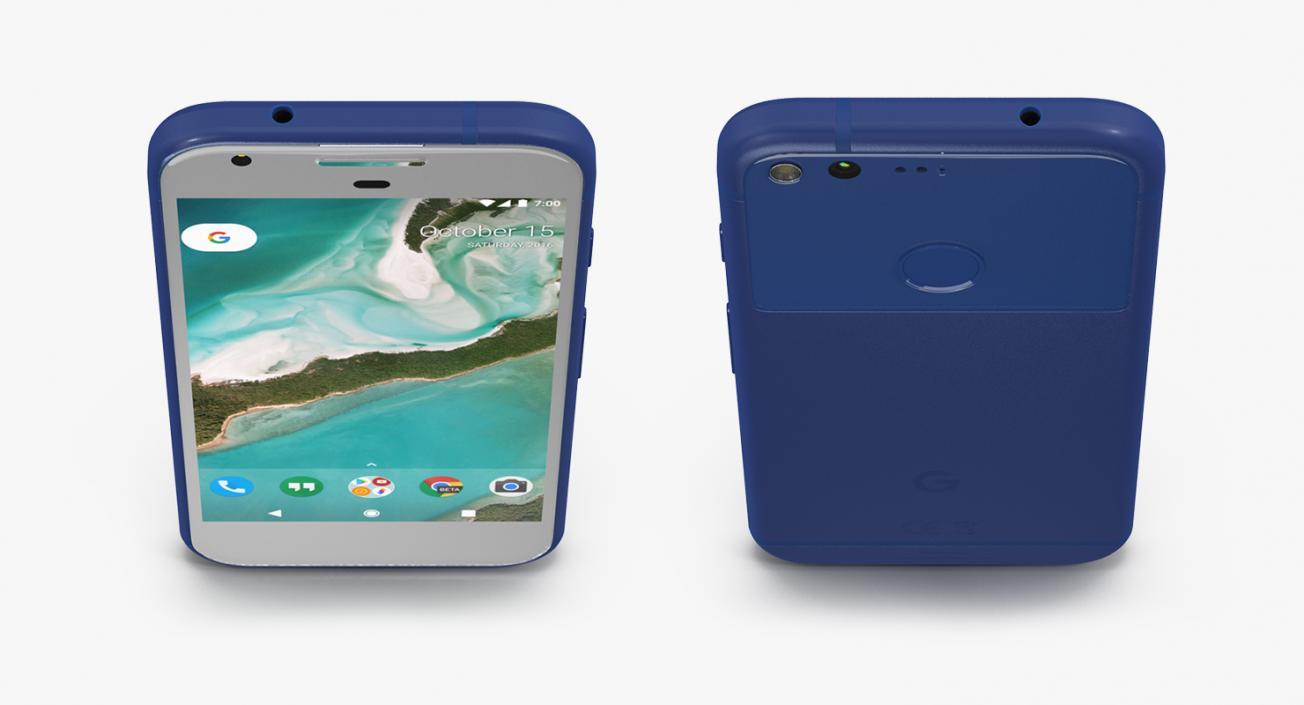 3D model Google Pixel Phone Really Blue