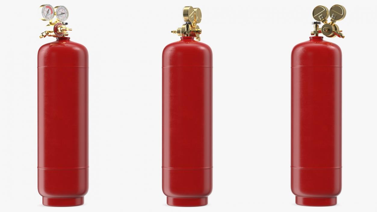 Acetylene Gas Cylinder with Regulator 3D