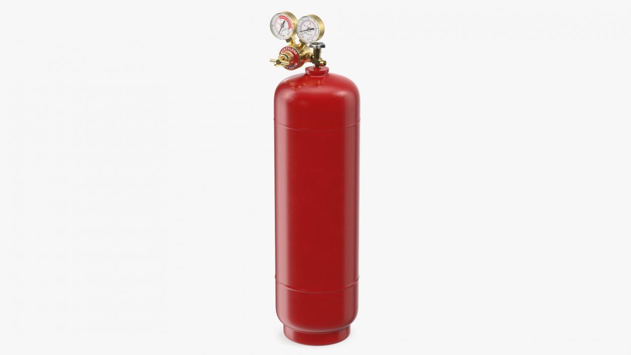 Acetylene Gas Cylinder with Regulator 3D