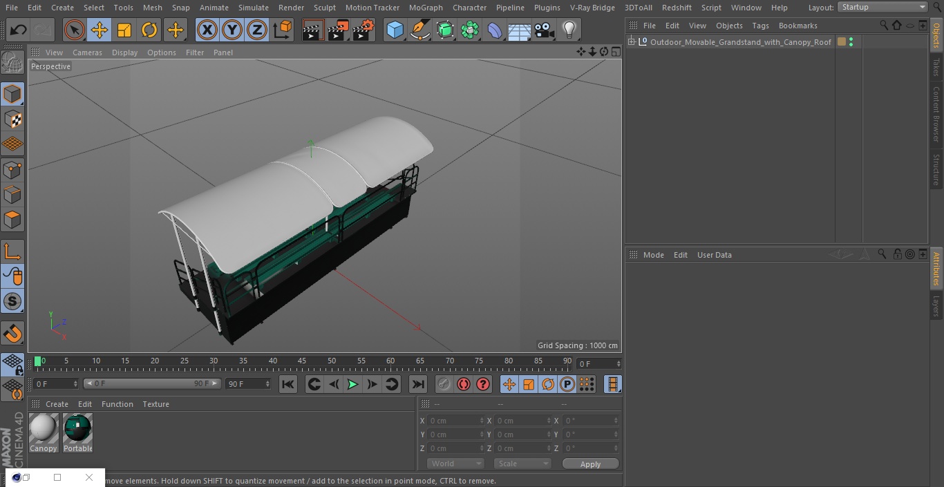 3D Outdoor Movable Grandstand with Canopy Roof model
